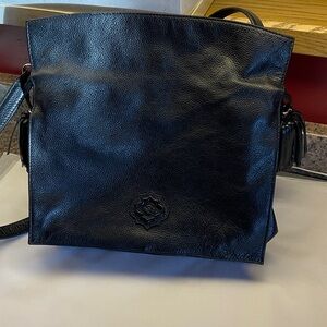 ORANY Black Pebbled Leather Crossbody New